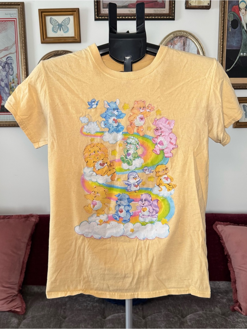 Vintage Yellow Care Bears Graphic Tee